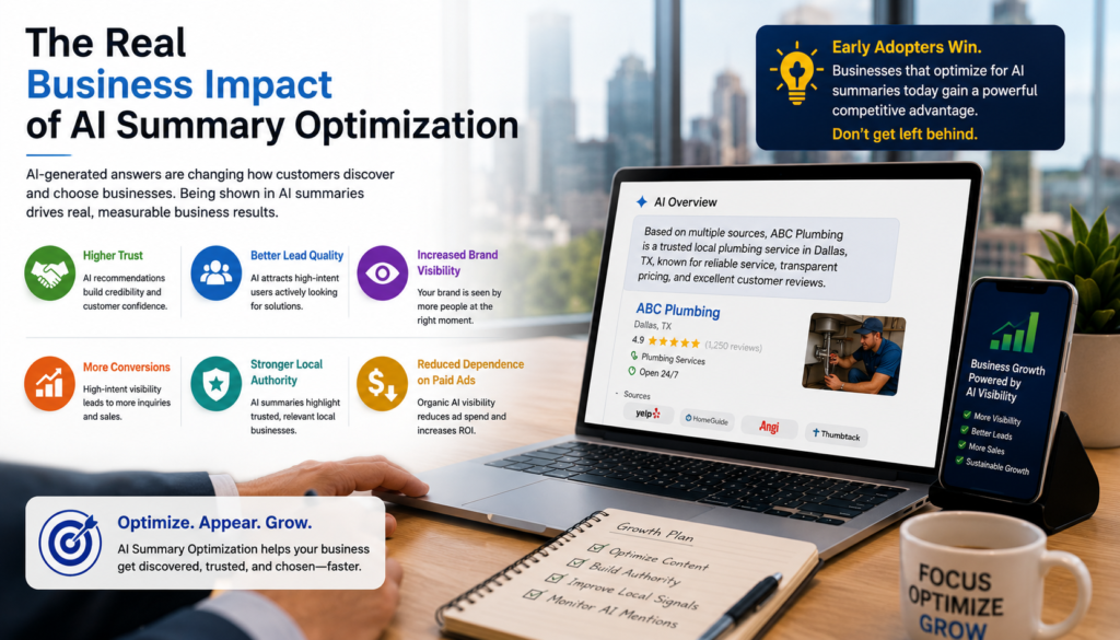 Real Business Impact of AI Summary Optimization